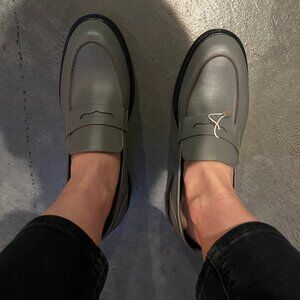 Calfskin Loafers 8 by Yoox size 8.5 or 38 women